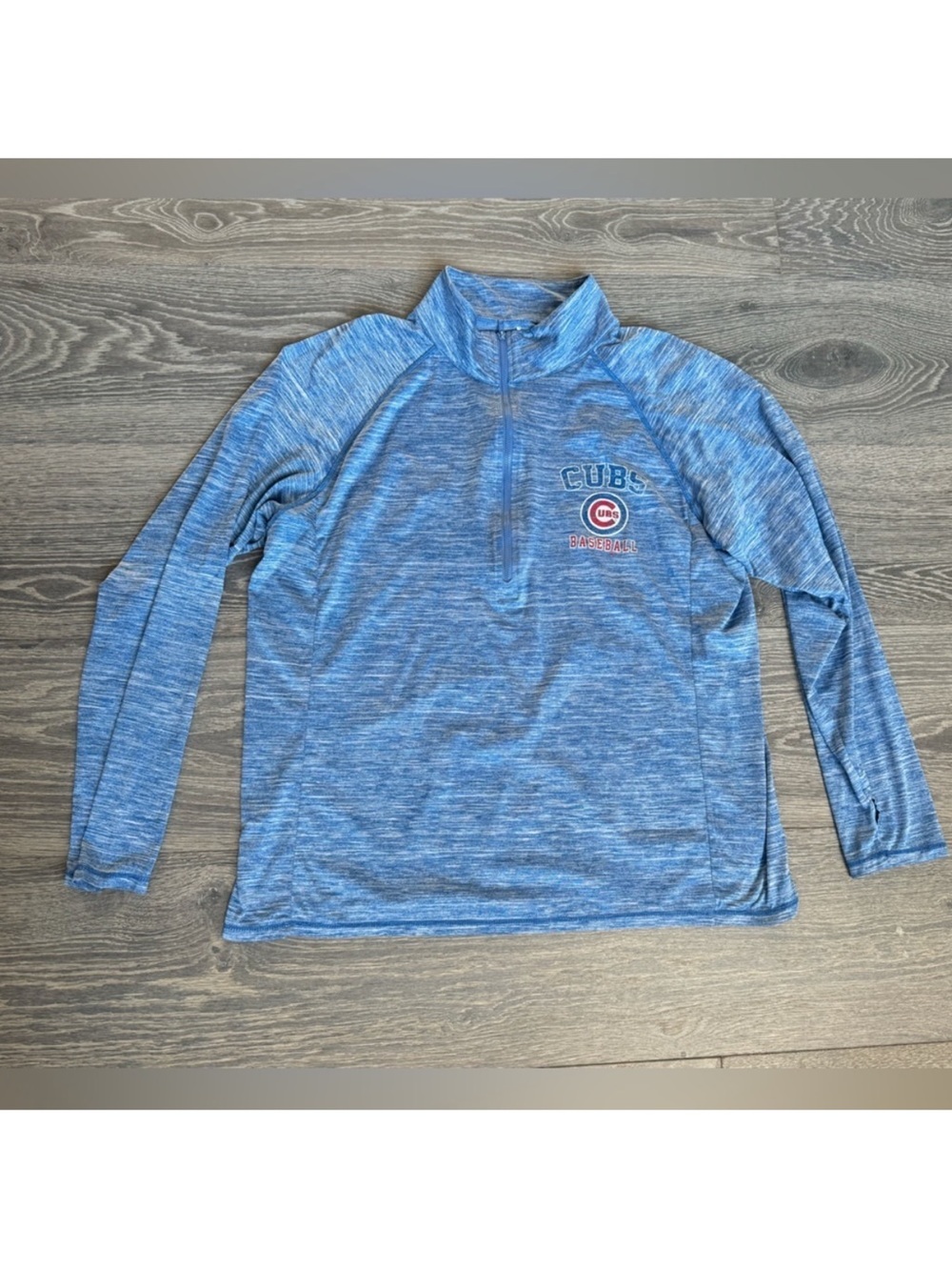 MLB by Campus Lifestyle Chicago Cubs 1/2 Zip Pullover in Blue Size 2X